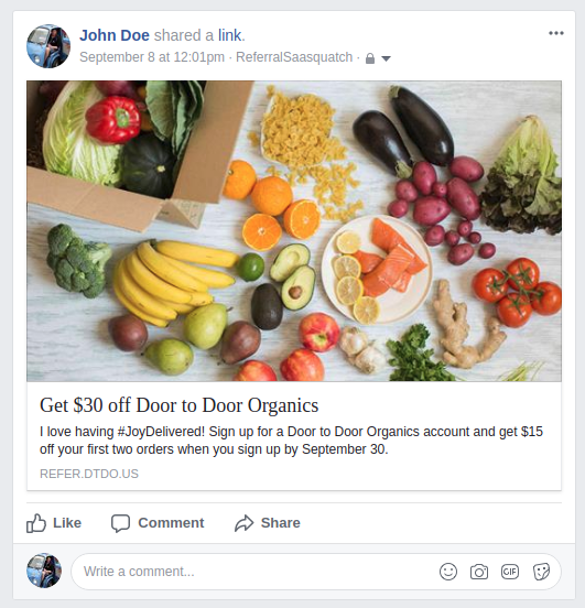 Door to door fb share