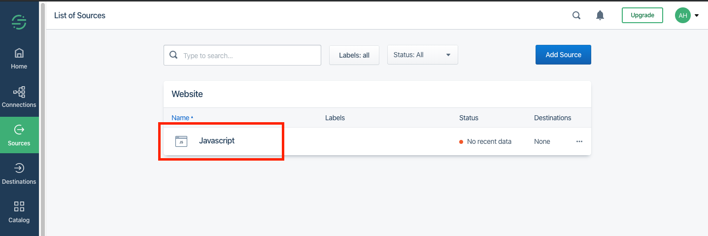 Segment Source Select - Highlighted