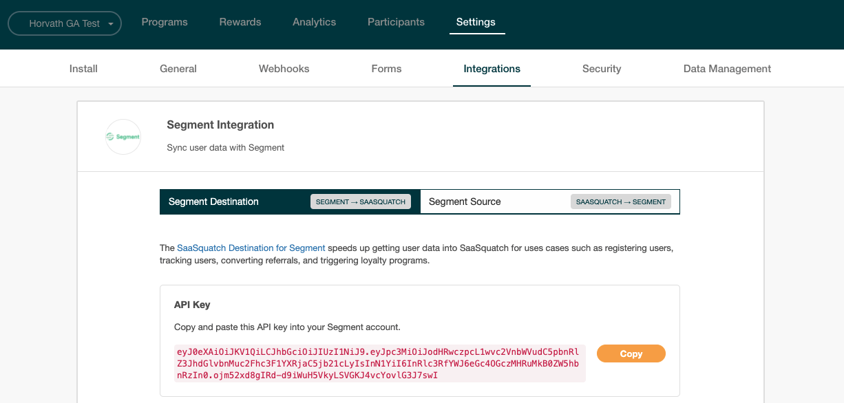 Segment Integration Page
