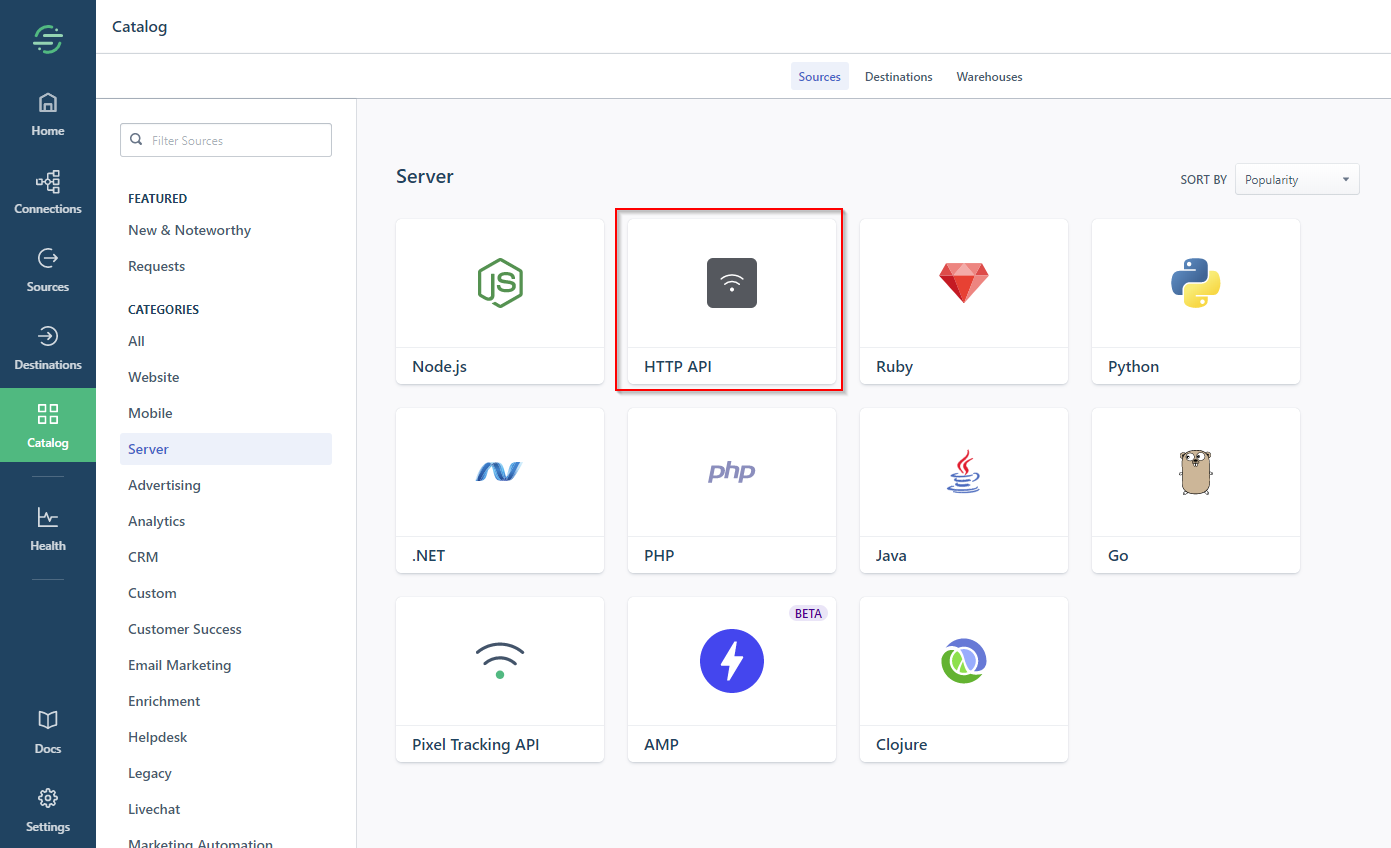 Segment HTTP API Source