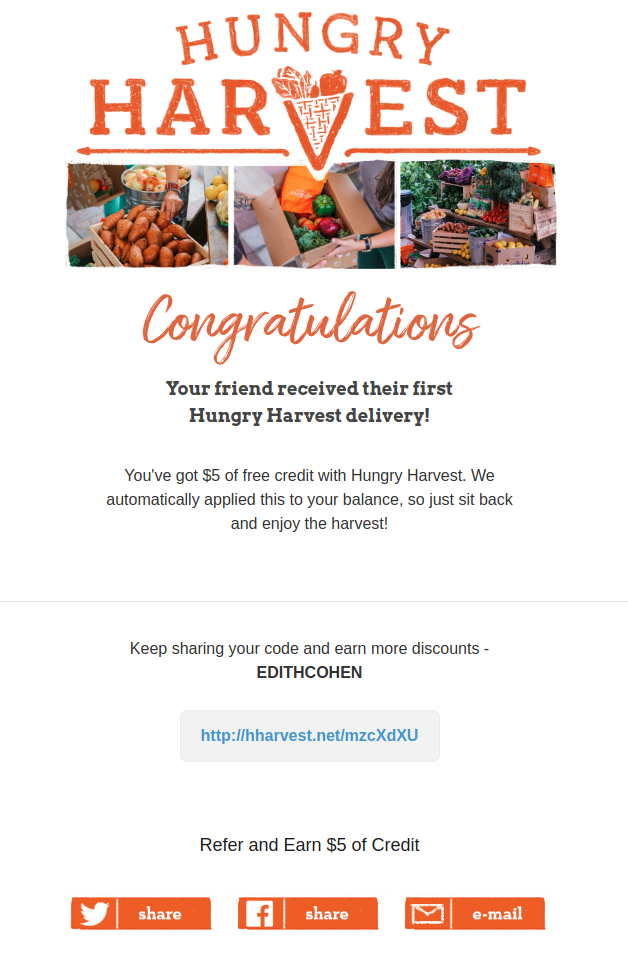 Hungry Harvest Email